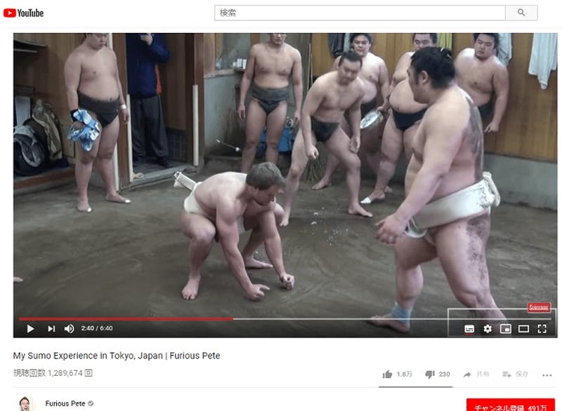 My Sumo Experience in Tokyo, Japan | Furious Pete　YouTubeより