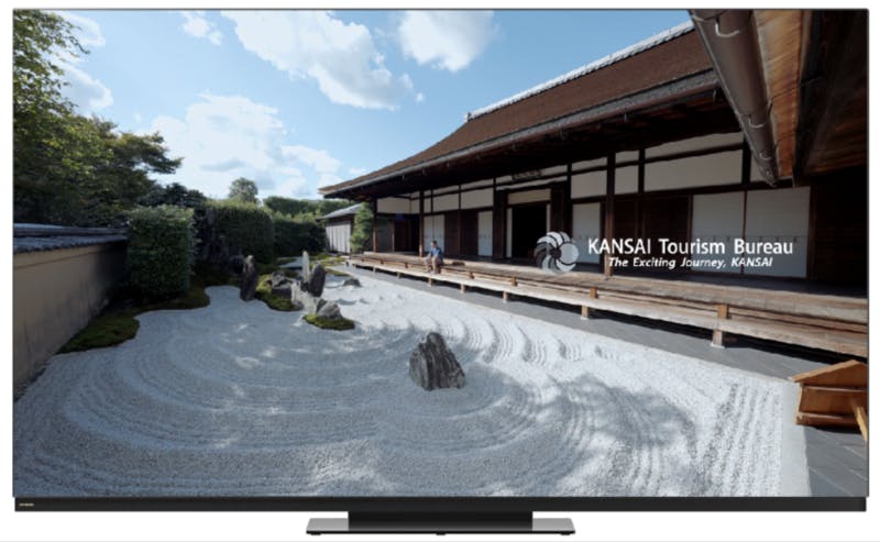 ▲ヤマダ電機のテレビ売り場で「Spiritual KANSAI」が一斉上映される：プレスリリースより