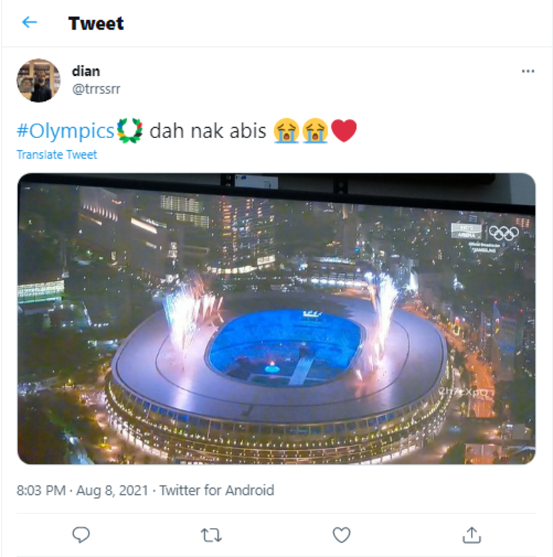 ▲オリンピックの閉会を惜しむ海外からの反応:Twitterより編集部スクリーンショット オリンピックの閉会を惜しむ海外からの反応