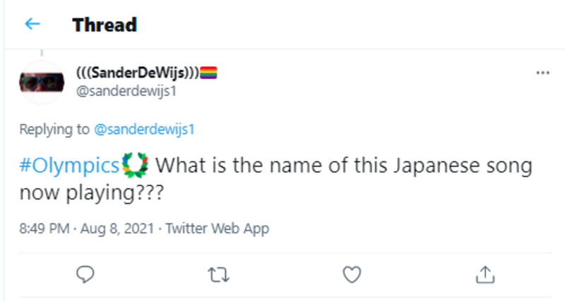 ▲日本の音楽に関心を示す様子:Twitterより編集部スクリーンショット 日本の音楽に関心を示す様子