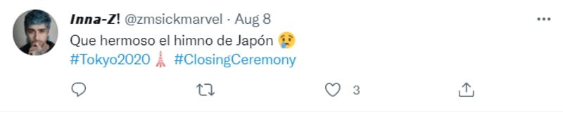 ▲東京五輪閉会式に関する投稿：Twitterより編集部スクリーンショット