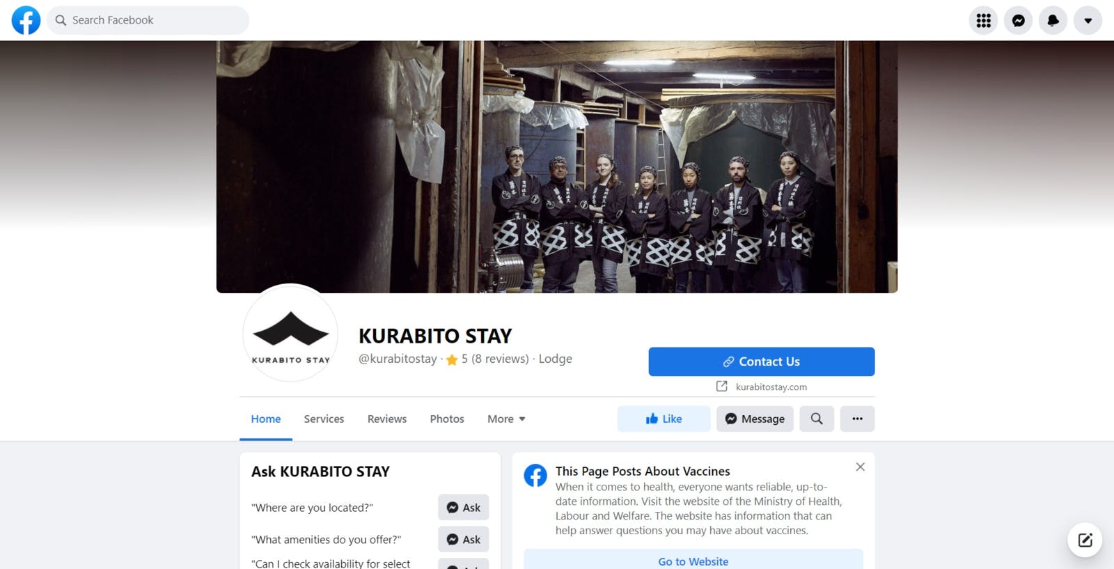 「KURABITO STAY」Facebook：各種SNSで投稿内容を変更する工夫も