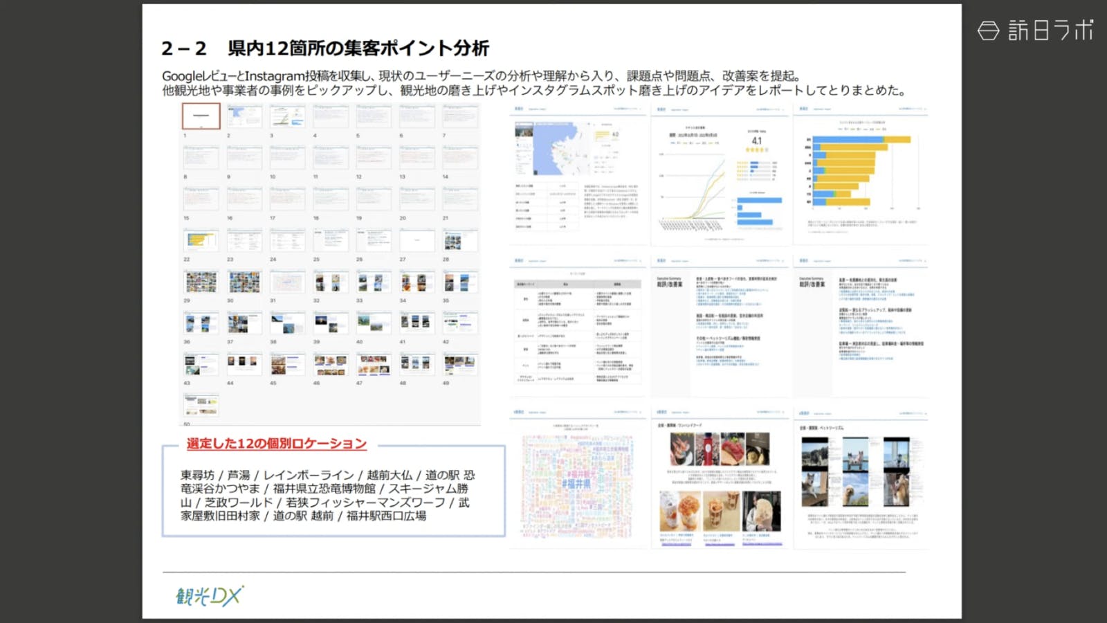 Googleの口コミやInstagram投稿などのUGC（ユーザー生成コンテンツ）の分析も 福井県観光連盟