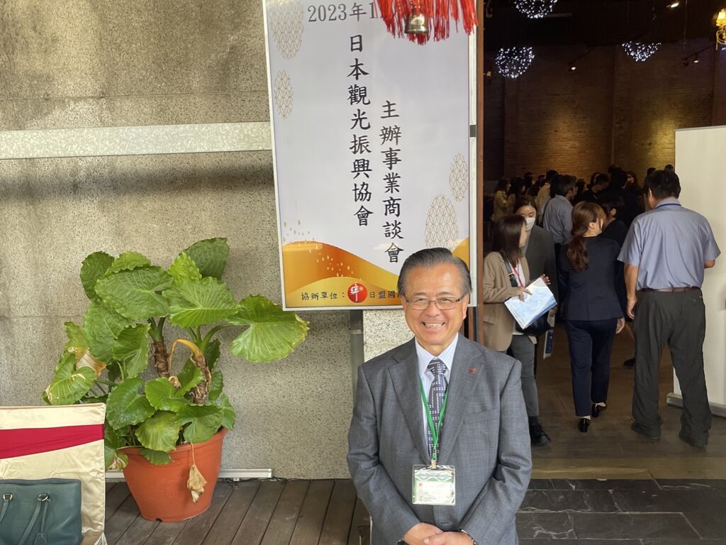 ▲日本観光振興協会 常務理事 皆見薫氏:ITF2023にて訪日ラボ撮影 ITF(台北国際旅行博)2023