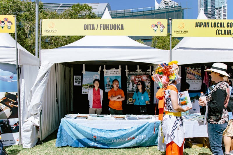 ▲Matsuri-Japan Festival：ツーリズムおおいたと福岡県のブース