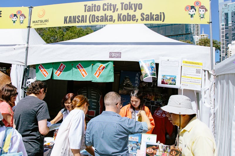 ▲Matsuri-Japan Festival：東京都台東区、阪神堺三都市外客誘致実行委員会はそれぞれポスターなどでイメージをアピール