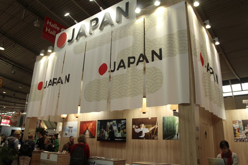 ▲「CMT 2019」：日本らしい暖簾が印象的なJAPANブース