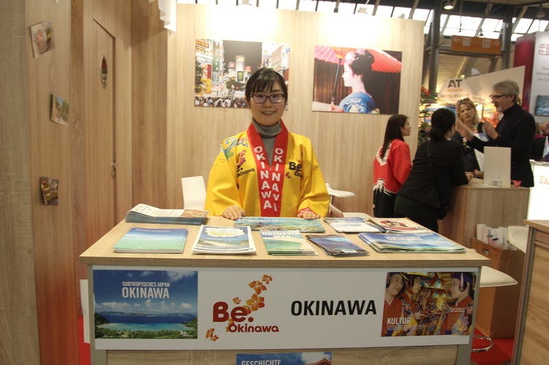 ▲「CMT 2019」：リゾート需要の取り込みを目指す「沖縄観光コンベンションビューロー」のブース