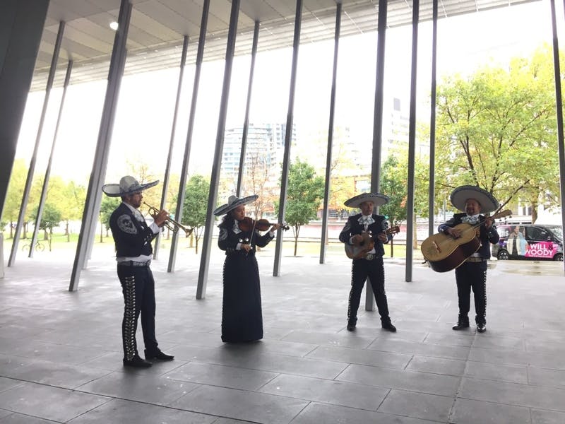 ▲World Travel Expo 2019の様子：メキシコの音楽を演奏する楽団マリアッチ