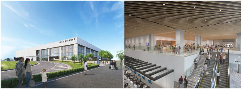 ▲新ターミナルイメージ:神戸市役所記者発表資料より 神戸空港 新ターミナル