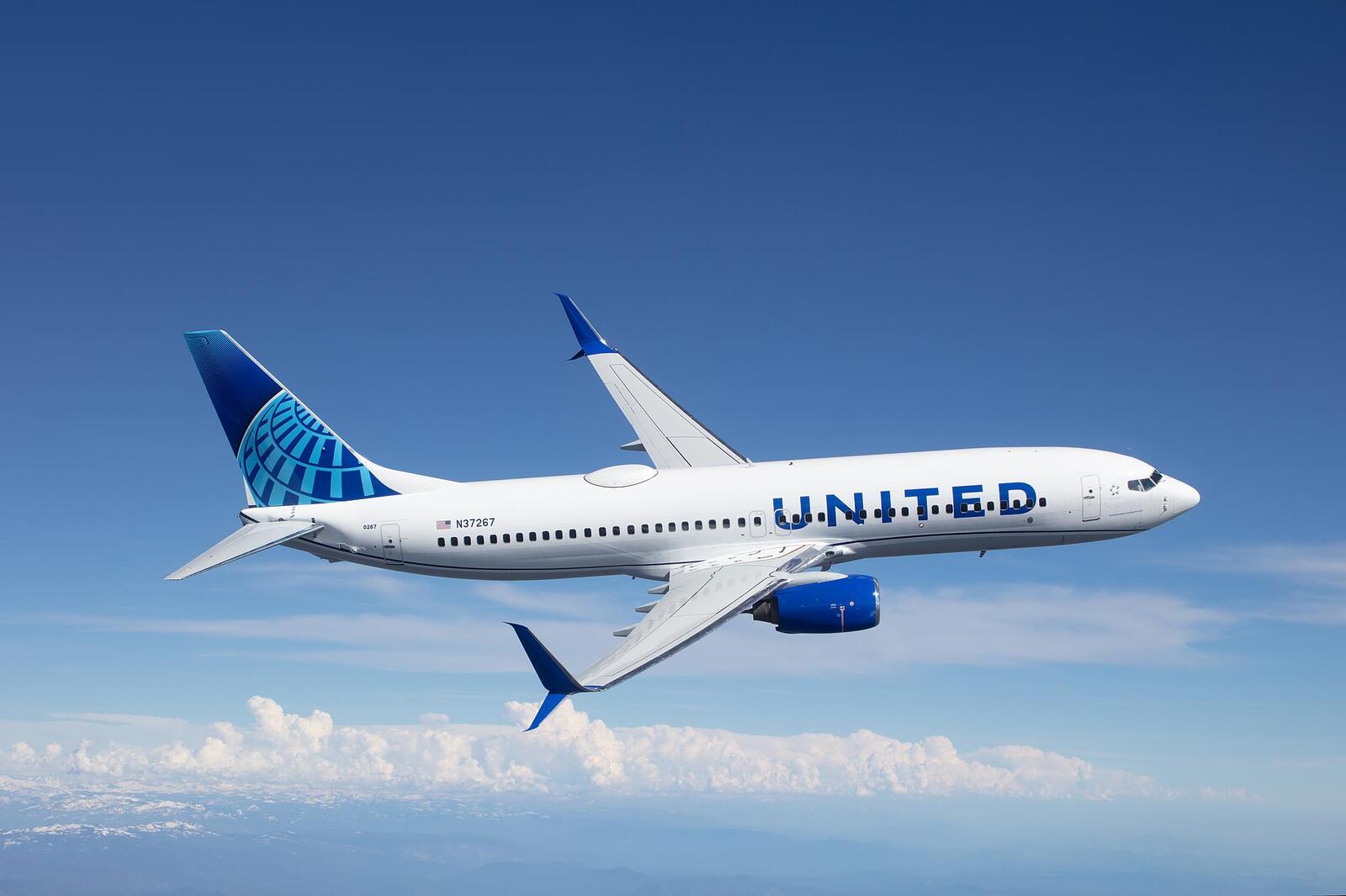 ▲ボーイング737-800型機：ユナイテッド航空会社リリースより