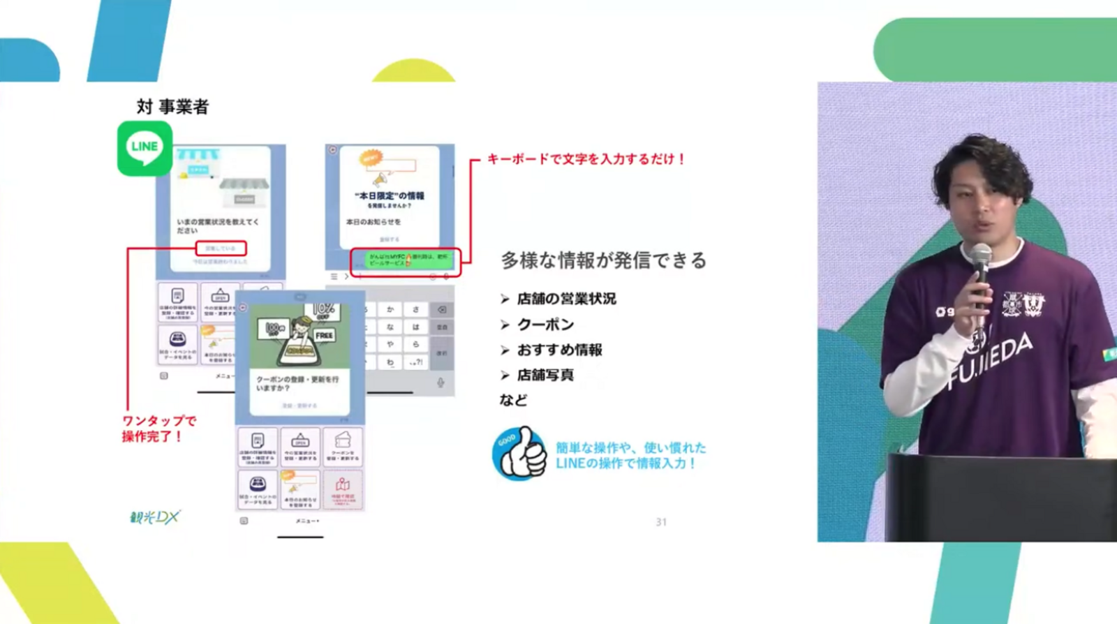 ▲ LINEアカウントを活用した施策：「観光DX」成果報告会より