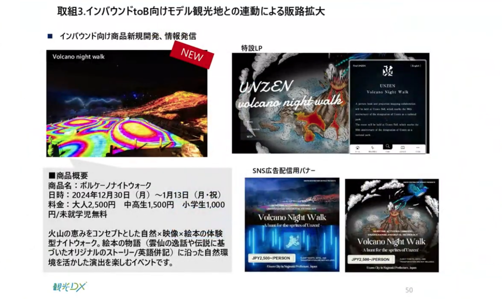 ▲インバウンド向けの商品開発：「観光DX」成果報告会より