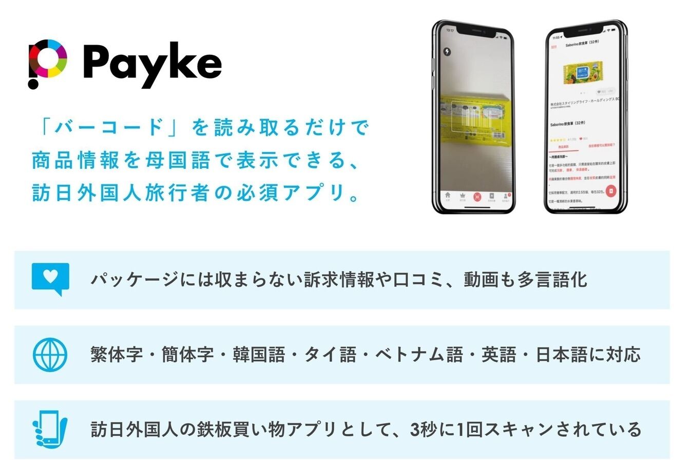インバウンド向けショッピングサポートアプリ「Payke」