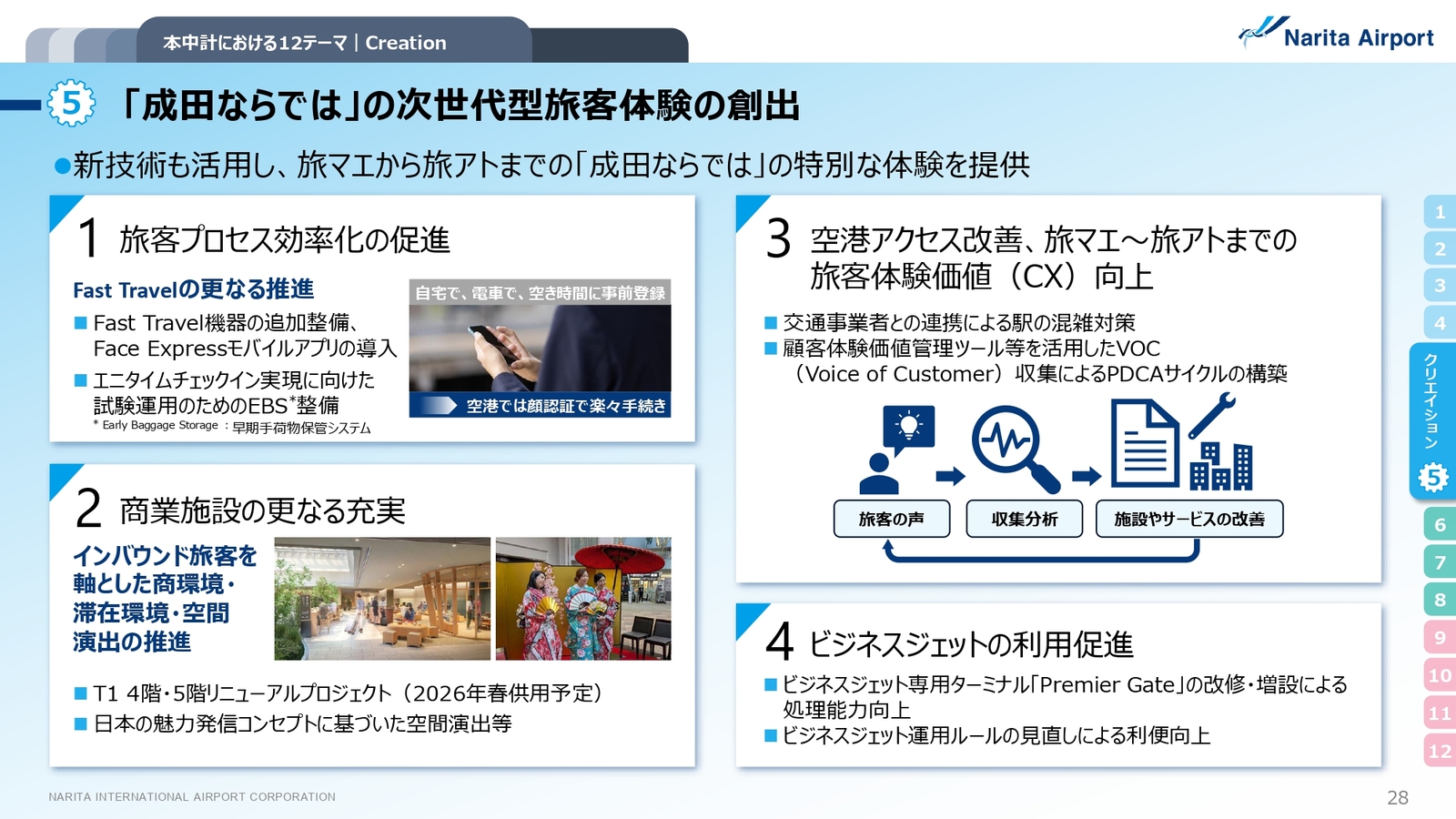 ▲「成田ならでは」の次世代型旅客体験の創出:NAAグループ中期経営計画より ▲「成田ならでは」の次世代型旅客体験の創出:NAAグループ中期経営計画より