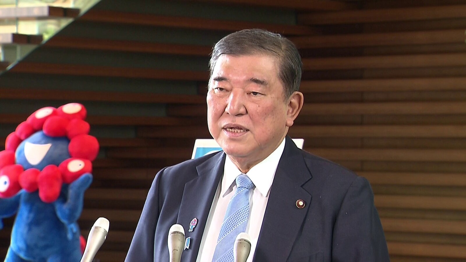 ▲記者の質問に答える石破総理：首相官邸HPより