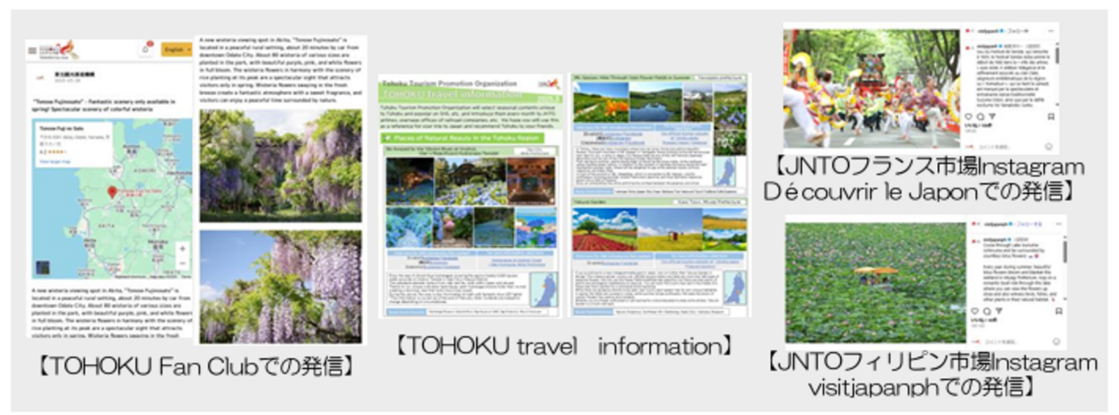 ▲CRM・関係団体と連携した情報発信例：東北観光推進機構公表資料より