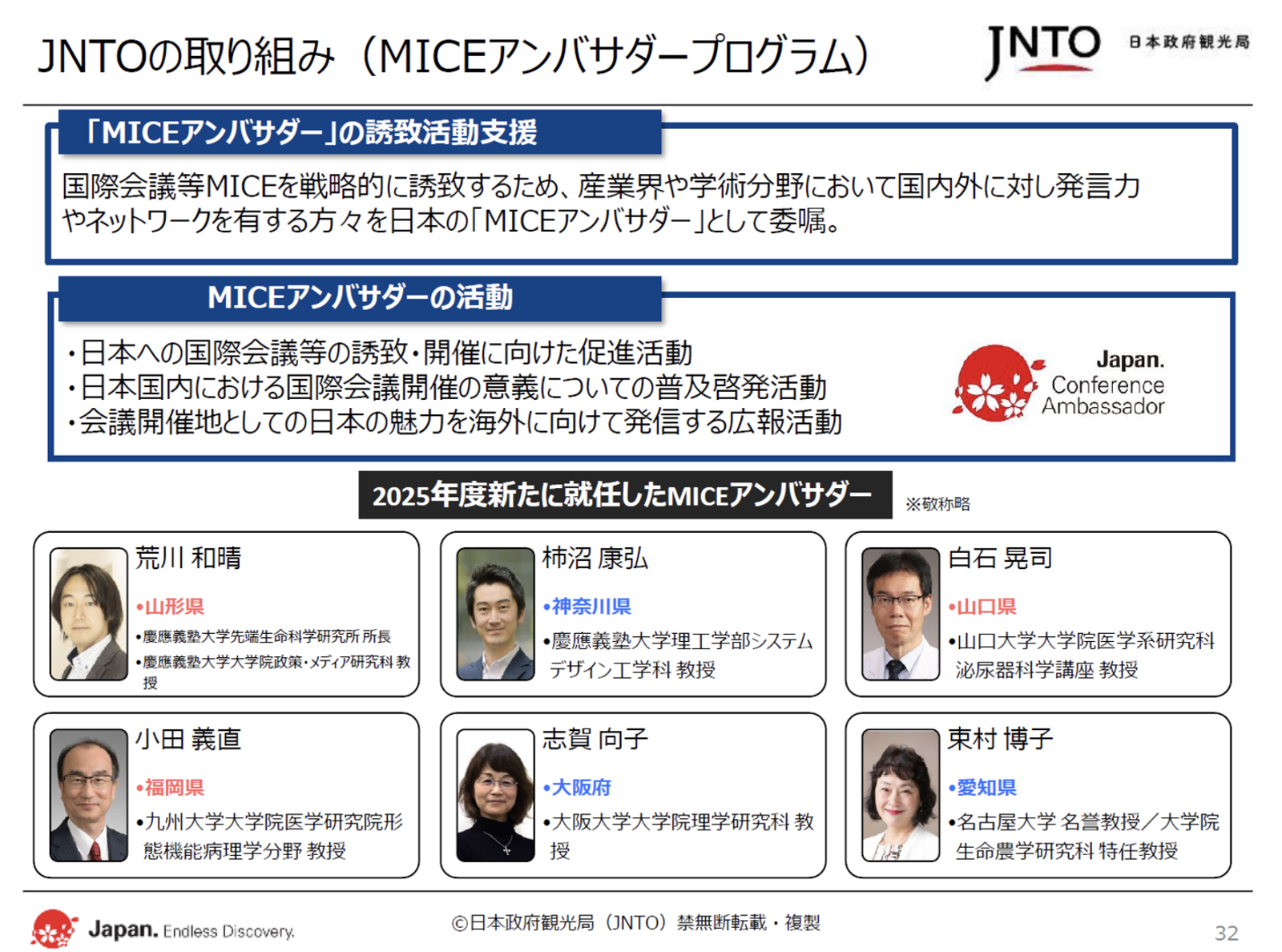 ▲JNTOのMICEアンバサダープログラム:日本政府観光局(JNTO)提供 JNTOのMICEアンバサダープログラム:日本政府観光局(JNTO)提供