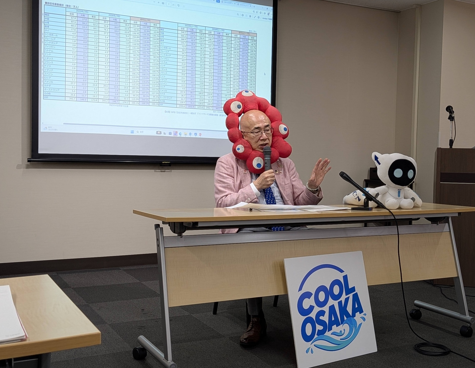▲公益財団法人大阪観光局 定例会見の様子：訪日ラボ撮影