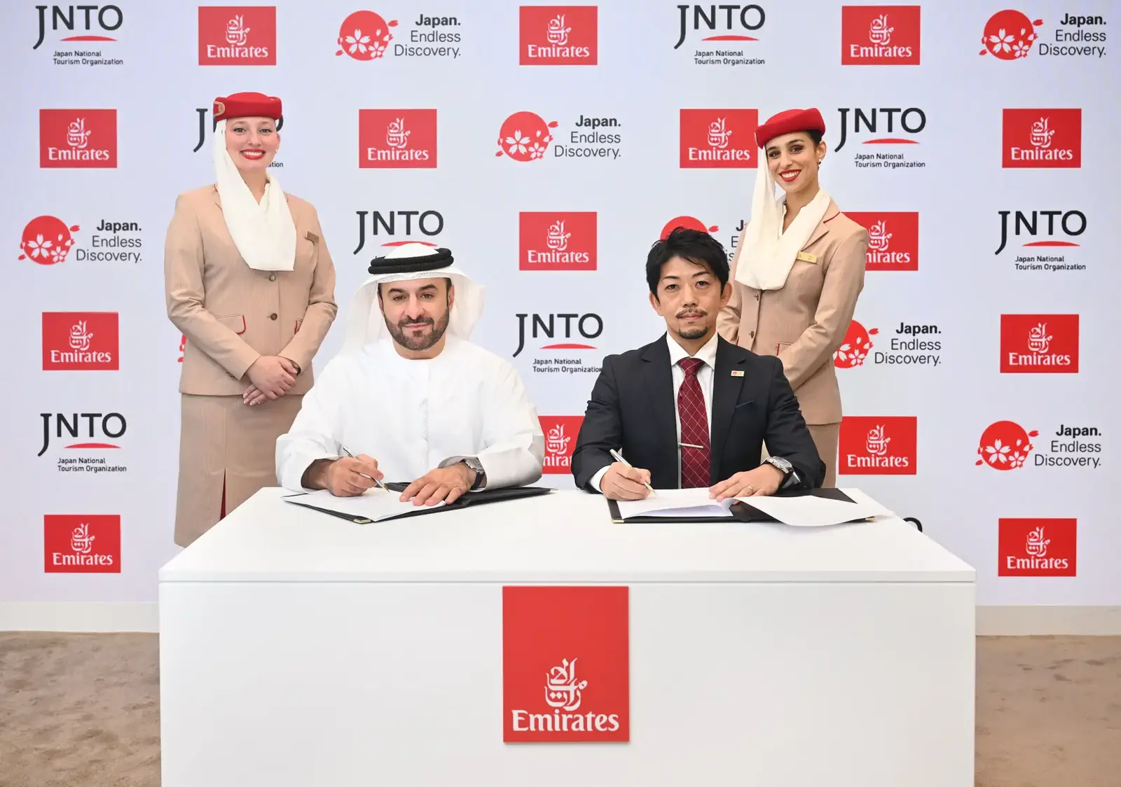 ▲エミレーツ航空、日本政府観光局（JNTO）と新たな覚書を締結：エミレーツ航空 プレスリリースより