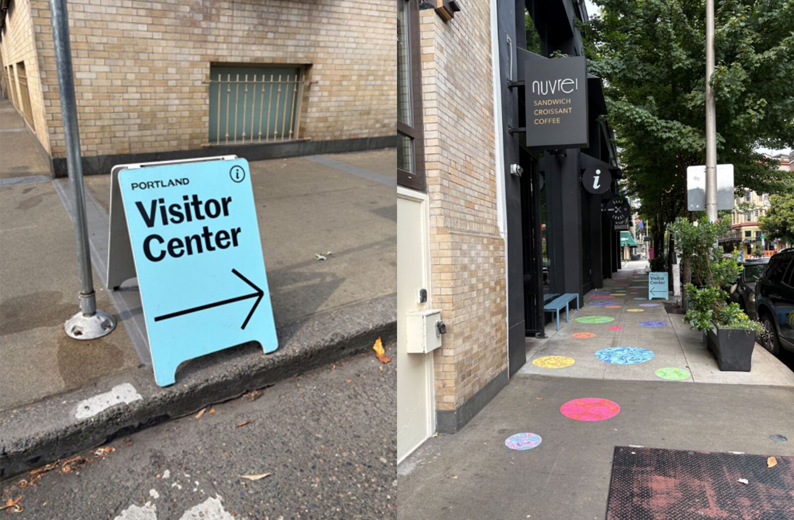 ▲Portland Visitor Centerのアクセス視認性を高めるための工夫／筆者撮影