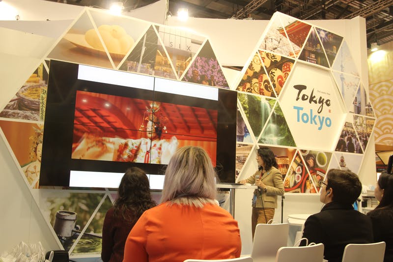 ▲「WTM London」：東京都のプレゼンテーションの様子