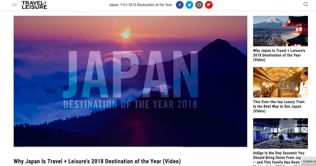 ▲TRAVEL+LEISURE公式ウェブサイトより引用
