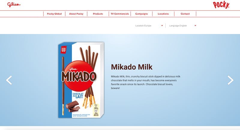 フランス版のポッキーであるMikado Milk