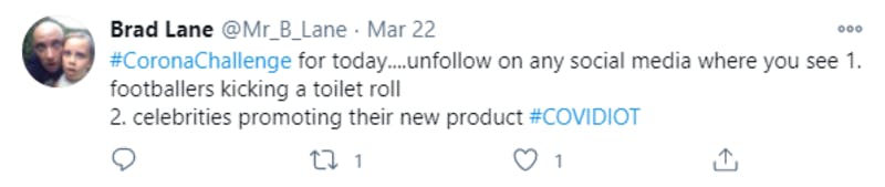 「Covidiot」のハッシュタグが付けられたTwitter投稿
