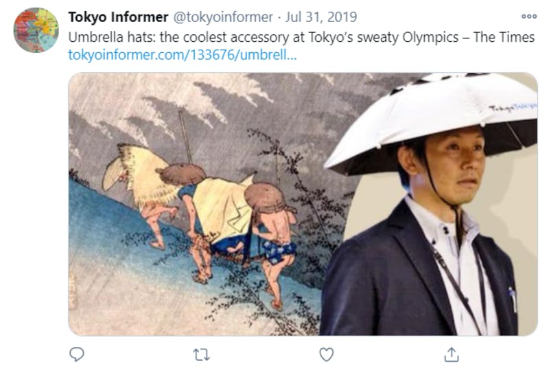 Twitterに投稿された「かぶるタイプの傘」に対する英語のコメント