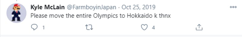東京オリンピックの北海道開催に関するTwitter投稿