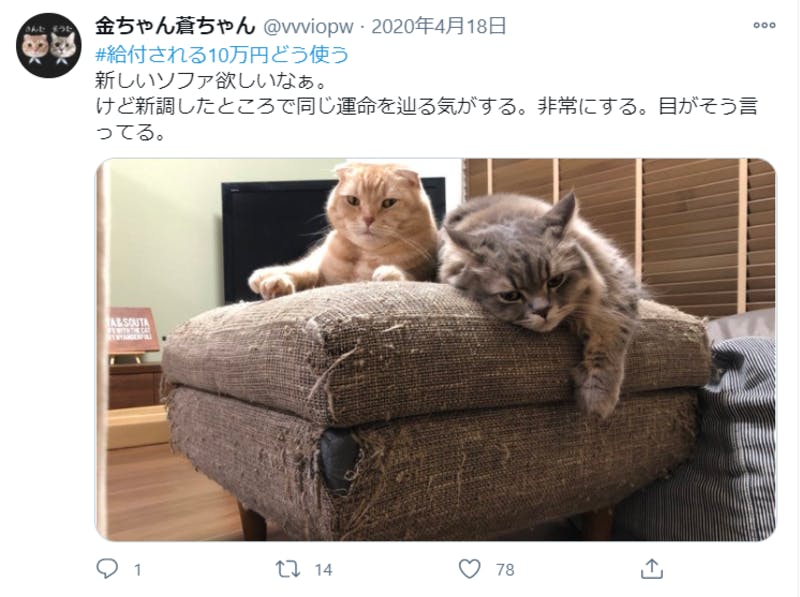 給付金に関するTwitter投稿