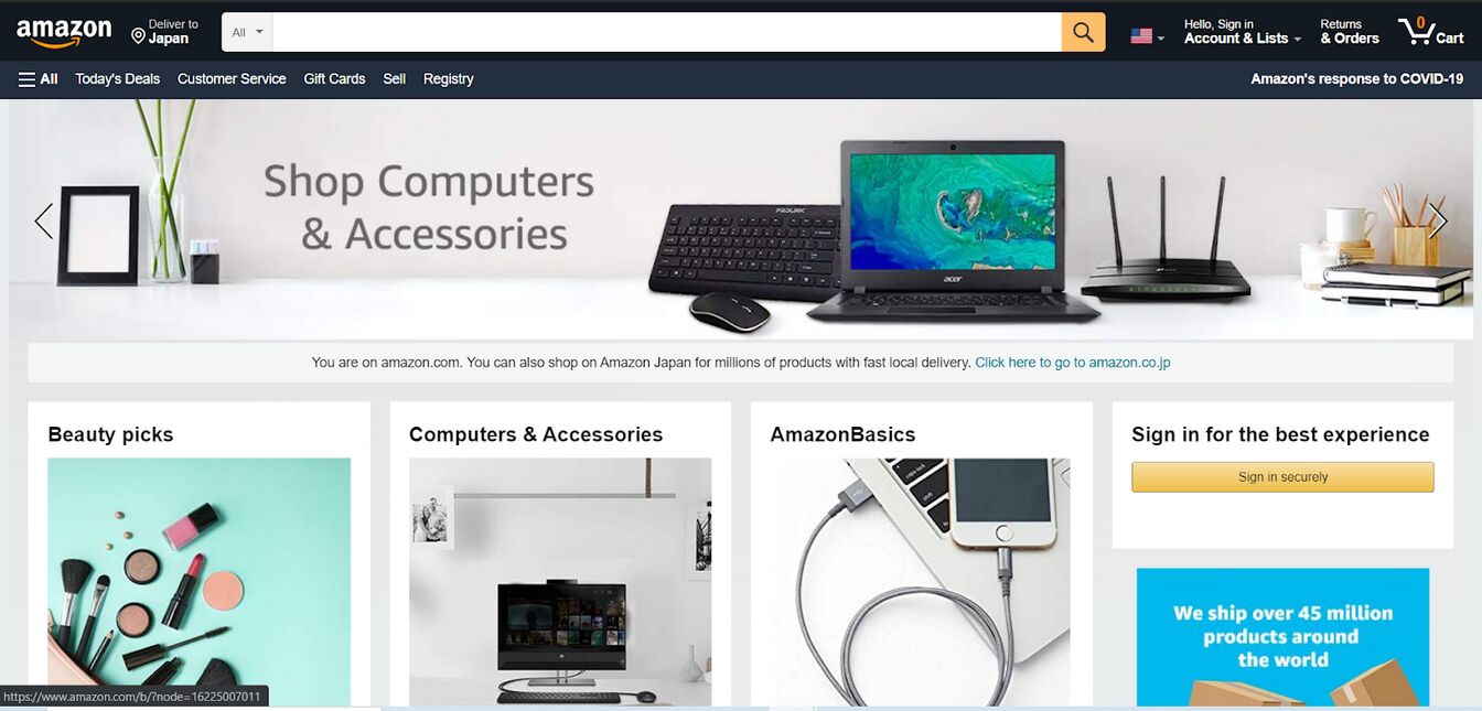 ▲Amazonウェブサイト:訪日ラボ編集部キャプチャ ▲Amazonウェブサイト:訪日ラボ編集部キャプチャ
