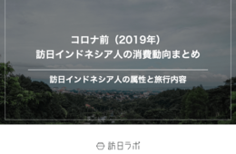 【世界一の親日国】コロナ前の2019年。訪日インドネシア人のインバウンド消費データは