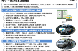 政府、タクシー不足に対応する緊急措置を発表　観光乗合タクシーの運行など