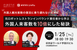 【外国人観光客数の復活に乗り遅れないために】元ロボットレストランインバウンド責任者から学ぶ！外国人来客数を10倍にした秘訣