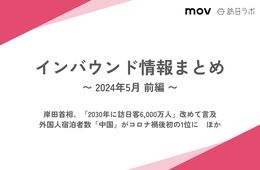 岸田首相「2030年に訪日客6,000万人」改めて言及 / 外国人宿泊者数「中国」がコロナ後初の1位に【インバウンド情報まとめ 2024年5月前編】