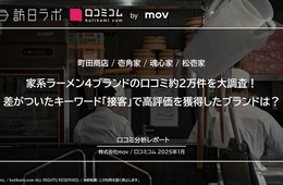 家系ラーメン4ブランドの口コミ約2.1万件を大調査！インバウンドから評価を得たのは？【町田商店・壱角家・魂心家・松壱家】