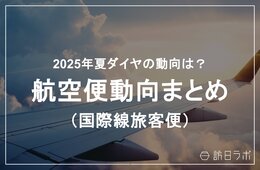 国際線2025年夏ダイヤ、2019年比108.7%まで伸長　中国便も91%まで回復【航空便動向まとめ】