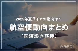 国際線2025年夏ダイヤ、2019年比108.7%まで伸長　中国便も91%まで回復【航空便動向まとめ】