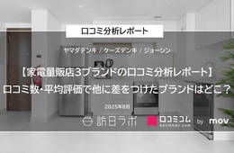 家電量販店3ブランドの口コミ8.7万件を大調査！外国語評価が日本語より1.10pt高いブランドは？