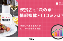 飲食店を“決める”情報媒体と口コミとは？～検索に利用する媒体や口コミの影響度を調査～