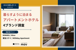【口コミ分析レポート】暮らすように泊まる アパートメントホテル 4ブランド調査！「立地」や「キッチン」での各ブランドの評価は？