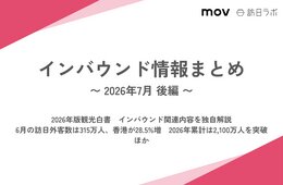 2026年版観光白書　インバウンド関連内容を独自解説 / 6月の訪日外客数は315万人、香港が28.5%増　2026年累計は2,100万人を突破　ほか：インバウンド情報まとめ【2026年7月後編】