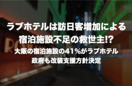 ラブホテルは訪日客の宿泊施設不足の救世主!?：大阪の宿泊施設の41%がラブホテル 政府も改装支援方針決定