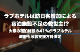 ラブホテルは訪日客の宿泊施設不足の救世主!?：大阪の宿泊施設の41%がラブホテル 政府も改装支援方針決定