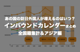 インバウンド・外国人観光客が多い時期がひと目でわかる「インバウンドカレンダー」：全国籍＆アジア（中国、台湾、香港、韓国、タイ）編