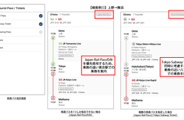 「Japan Travel by NAVITIME」複数の周遊パス検索が可能に