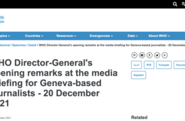 WHO、年末年始のイベント中止求める 「オミクロン株」拡大受け