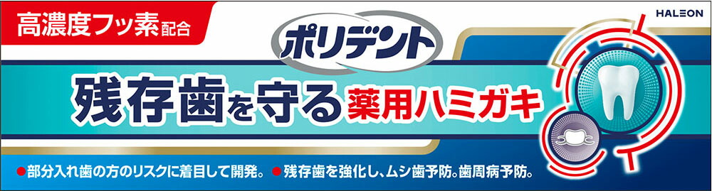ポリデント 残存歯を守る薬用ハミガキ 100g